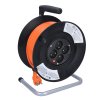 Solight prodlužovací přívod na bubnu, 4 zásuvky, 50m, oranžový kabel, 3x 1,5mm2 (Bezdrátové nabíjení Ne)