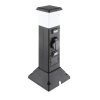Solight zahradní sloupek IP44 s LED osvětlením, plast, 2 zásuvky, hranol, černý (Bezdrátové nabíjení Ne)