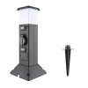 Solight zahradní sloupek IP44 s LED osvětlením, plast, 2 zásuvky, hranol, černý (Bezdrátové nabíjení Ne)
