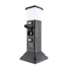 Solight zahradní sloupek IP44 s LED osvětlením, plast, 2 zásuvky, hranol, černý (Bezdrátové nabíjení Ne)