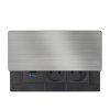 Solight vestavný blok zásuvek s posuvným krytem, 2 zásuvky, USB A+C 65W PD, 2m, stříbrný (Bezdrátové nabíjení Ne)