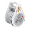 Solight prodlužovací přívod na bubnu 10m, 3 zásuvky, šedý kabel, 3x 1,0mm2 (Bezdrátové nabíjení Ne)