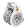 Solight prodlužovací přívod na bubnu 10m, USB A+C, 2 zásuvky, šedý kabel, 3x 1,0mm2 (Bezdrátové nabíjení Ne)