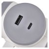 Rozbočovací zásuvka 2×, 1×USB-A+1×USB-C, bílo-šedá