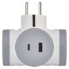 Rozbočovací zásuvka 2×, 1×USB-A+1×USB-C, bílo-šedá