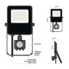 LED reflektor VISIO s pohybovým čidlem, 20 W, černý, neutrální bílá