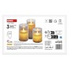 LED dekorace – 3x vosková svíčka ve skle, 6x AA, teplá bílá, časovač