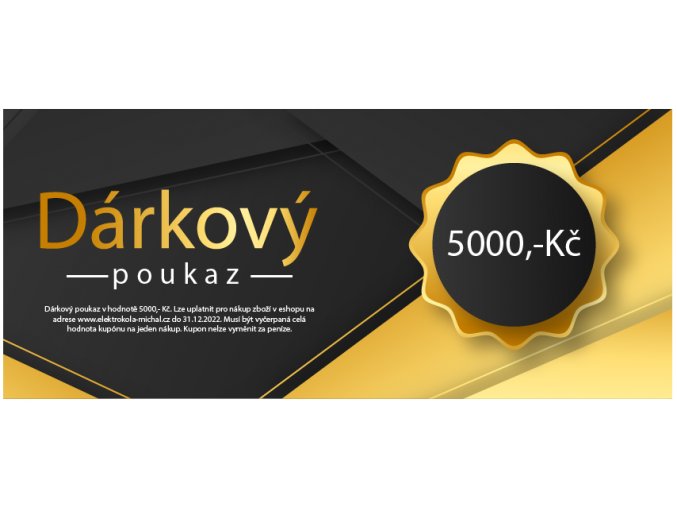 Dárkový poukaz v hodnotě 5000,- Kč