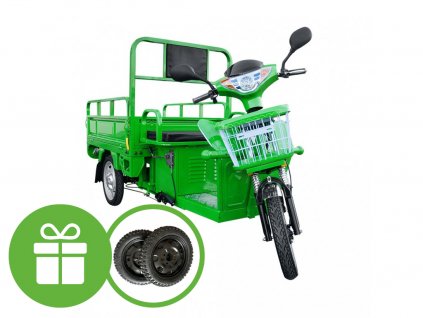 Energy Adventure Elektrická tříkolka Advento zelená vč. redukce rychlosti, 20Ah baterie vč. nabíječky
