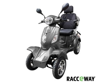 Elektrický čtyřkolový vozík RACCEWAY® STRADA ELECTRIC SCOOTER, šedý lesk (Výkon (W) 1000)