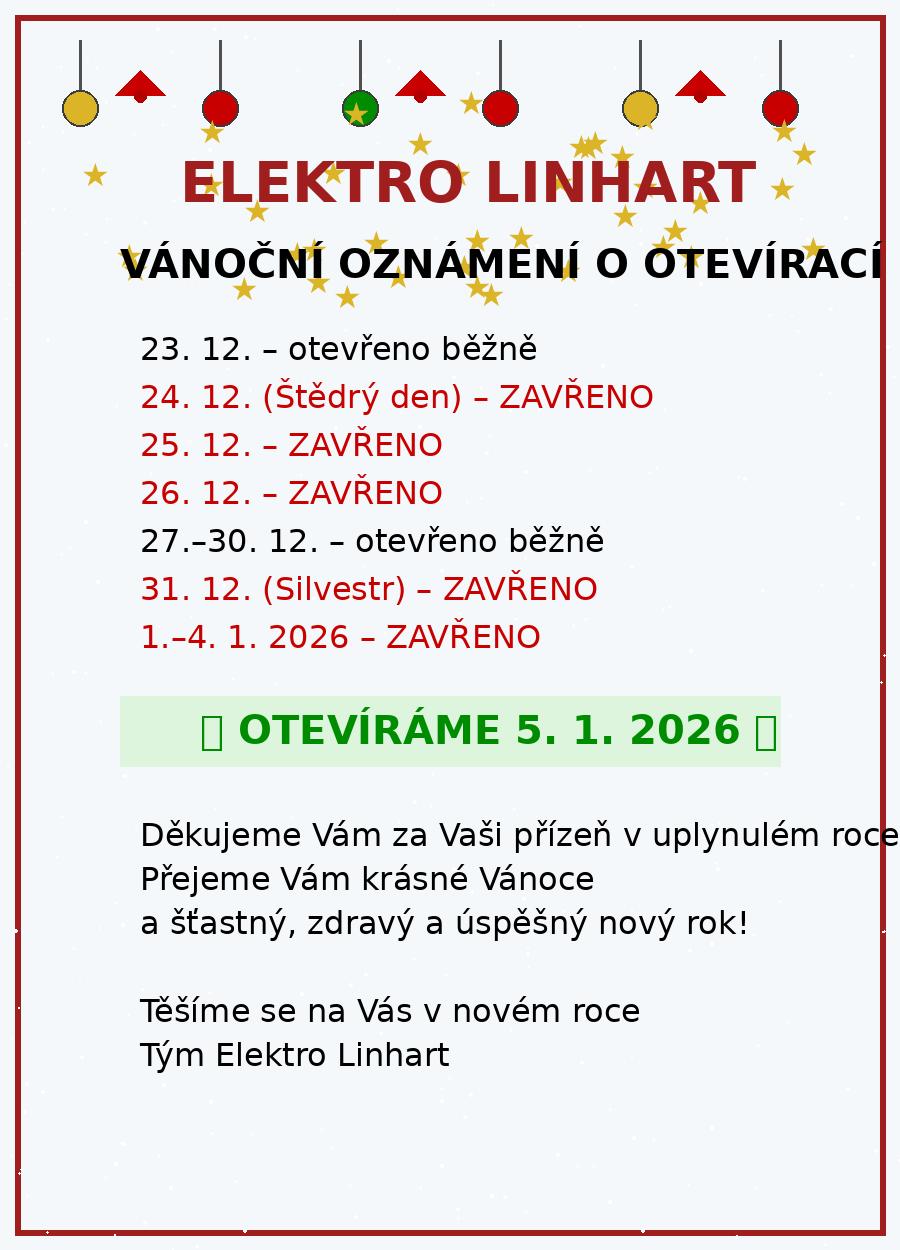 Vánoční otevírací doba