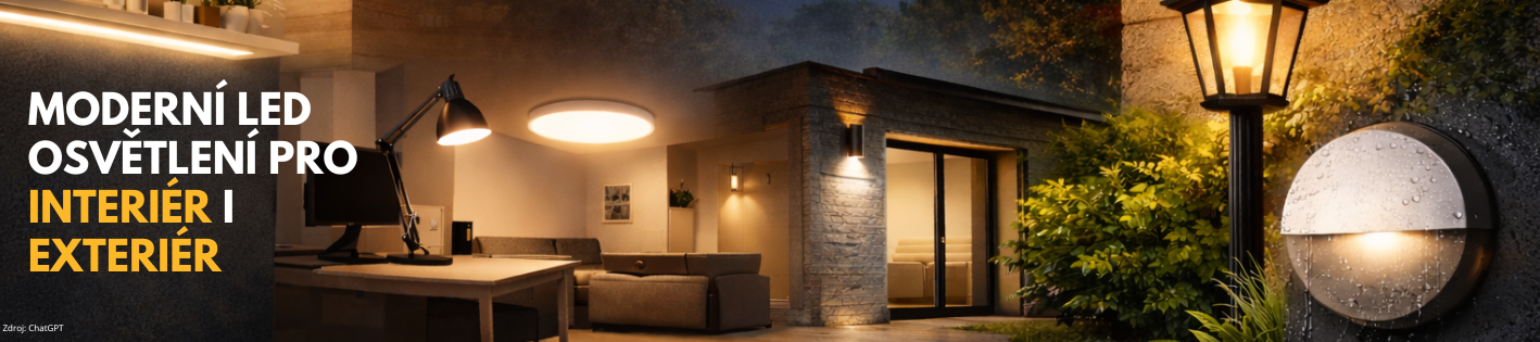 Reklamní banner na svítidla - moderní LED osvětlení pro interiér i exteriér