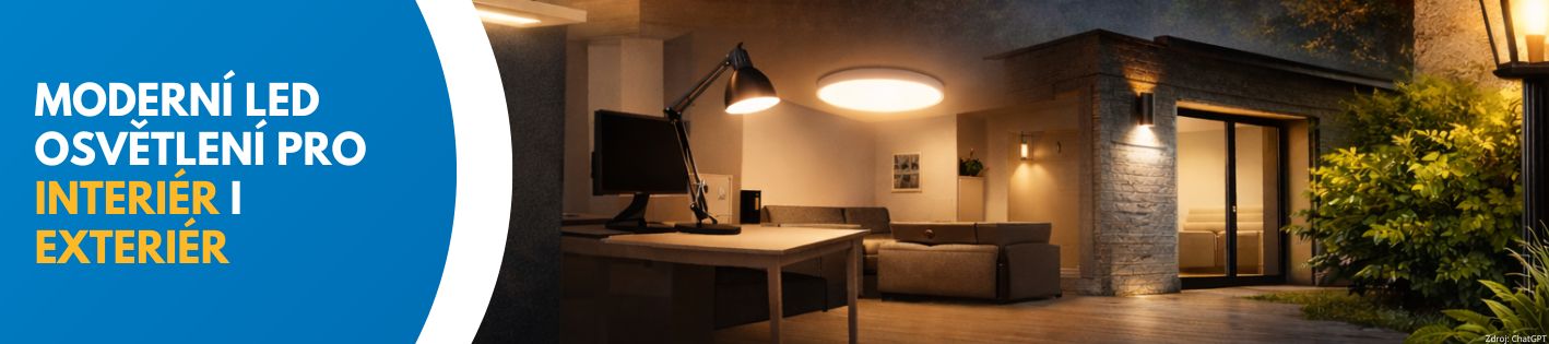 Reklamní banner na svítidla - moderní LED osvětlení pro interiér i exteriér