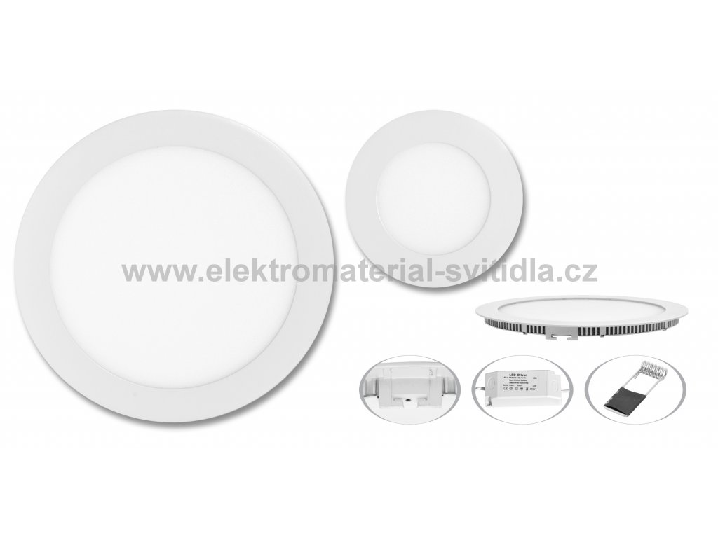Ecolite LED WSL-12W/2700K, vestavné, bílé, ø 17,5cm