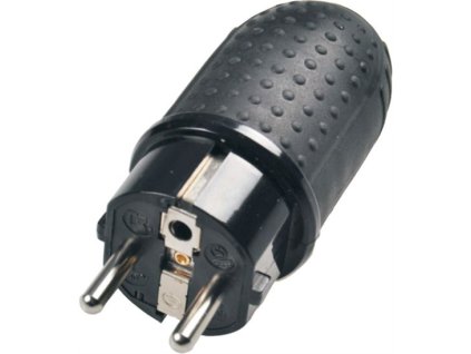 Gumová zástrčka do vlhka IP44, černá značky Solight