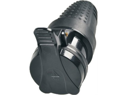 Gumová zásuvka do vlhka IP44, přímá, černá značky Solight