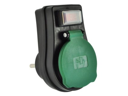 Průběžná zásuvka 16A s výpínačem a krytím IP44 značky Solight