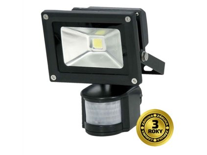 Solight REFLEKTOR LED 10W PIR černý, 800lm, 6000K