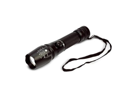 Solight nabíjecí LED svítilna, T6 XML Cree LED, Li-Ion 2200mAh, černá + DC 12V i AC 230V adaptér