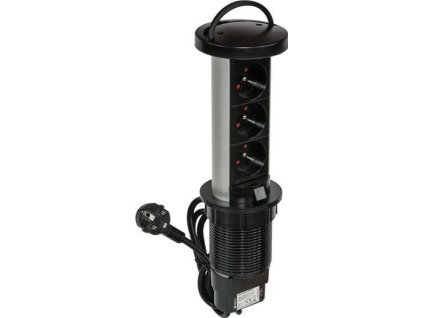 Výsuvná zásuvka DPM Solid se třemi zásuvkami 230 V