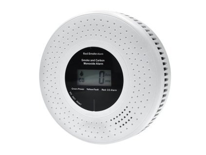 Detektor kouře a oxidu uhelnatého s LCD displejem na dvě baterie značky Solight