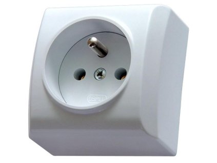 OSPEL BIS GN-1BZ/00 zásuvka bílá na omítku IP20 (bez obalu)