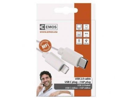 Emos SM7015W USB-C - Lightning 1m biely Kabel