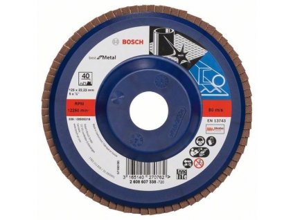 Bosch 2.608.607.338 Vejárovitý brúsny kotúč X571, best for Metal 125 mm, 22,23 mm, 40