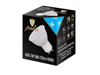 Nedes ZLS102 LED 3W GU10/SMD/2835/6500K studená biela