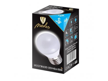 Nedes ZLS807 LED 5W E27/G45/SMD/6000K studená biela