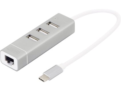 Digitus DA-70253 USB C 2.0 Hub + LAN