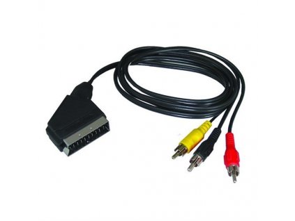 Solight SSV0301E kabel SCART-3CINCH s  prepínaním 1m
