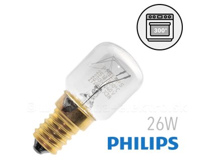 Philips Incandescent Oven E14 165lm 26W 2700k CR100 1000h