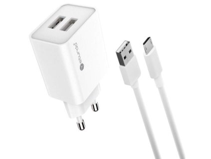 Sturdo 2X USB-A 2,1A biela + kabel microUSB Nabíjačka USB do siete