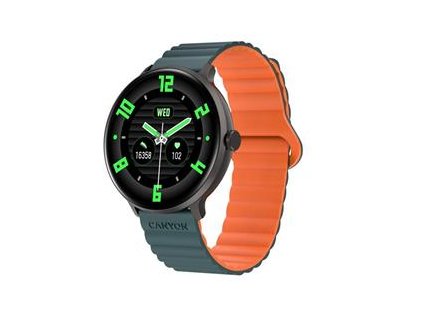 Canyon SW-69, Jacky, smart hodinky, BT, fareb. LTPS displej 1,3", vodotes. IP68, 25 športov, zeleno/oranžové