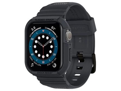 Apple Watch 4/5/6/SE 44mm Charcoal Gray Spigen puzdro Rugged Armor Pro pre