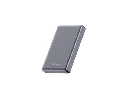 Canyon OnCharge 510, Powerbank, 10.000 mAh, in: USB-C, out: USB-C PD 20W + Wireless Magnet 15W, štíhla, šedá