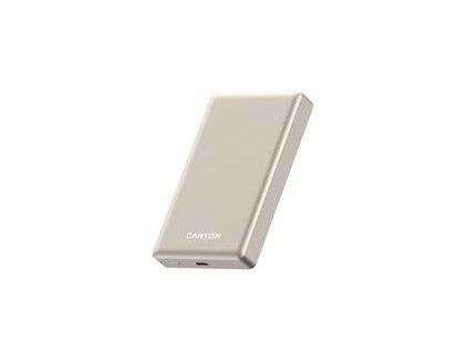 Canyon OnCharge 510, Powerbank, 10.000 mAh, in: USB-C, out: USB-C PD 20W + Wireless Magnet 15W, štíhla, béžová