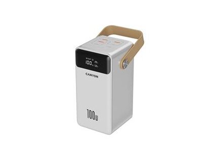 Canyon OnPower 610, Powerbank, 60.000 mAh, displej, in: USB-C, out: 3x USB-C, PD 100W, 3x USB-A, QC 3.0, biela