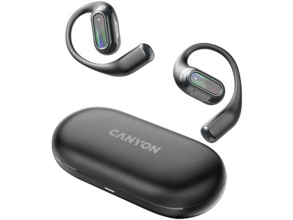Canyon OnFlow 12, TWS slúchadlá na uši, BT 5.4, technológia Air Conduction, nabíjacie puzdro, výdrž 8/50hod, čierne