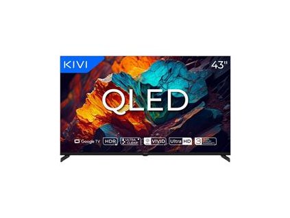 KIVI TV 43U720QB,PRIME E5 QLED, 43", UHD, SMART, Google TV, 2025, Vyrobené v CZ, Čierna