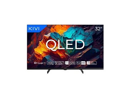 KIVI TV 32F720QB,PRIME E5 QLED, 32", FHD, SMART, Google TV, 2025, Vyrobené v CZ, Čierna