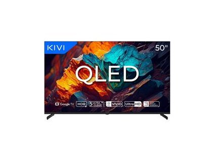 KIVI TV 50U720QB, PRIME E5 QLED, 50", UHD, SMART, Google TV, 2025, Vyrobené v CZ, Čierna
