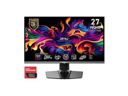 MSI MPG 271QRX QD-OLED, 26,5" QD-OLED/2560x1440 (WQHD)/ 360Hz/0,03ms/2x HDMI/DP/USB/USB-C/Výškově nastavitelný/Pivot