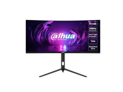 Dahua monitor LM30-E330CA curved 30" VA/2560x1080/1ms/250nits/3000:1/200Hz/2xDP/2xHDMI/Heigh Adj./Tilt/Swivel/černý
