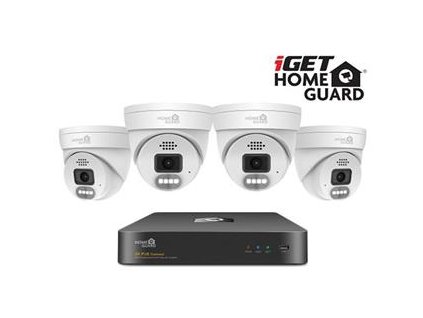 iGET HOMEGUARD HGNVK84804 - kamerový PoE set 2K NVR 8CH + 4x venkovní kamera se zvukem