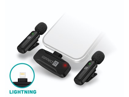 Connect IT CMI-1010-BK Lavalier wireless 2ks Lightning iOS, Android USB-C Mikrofon