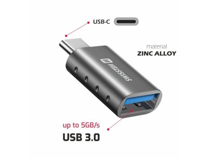 4167 1 swissten otg adapter prechodka usb c samec usb a samice