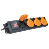 Solight PP332 3m 4Z vypínač čierna IP44 predlžovačka