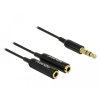 Delock 65356 Redukcia 3.5 Jack-2 x 3.5 Jack 25 cm čierny